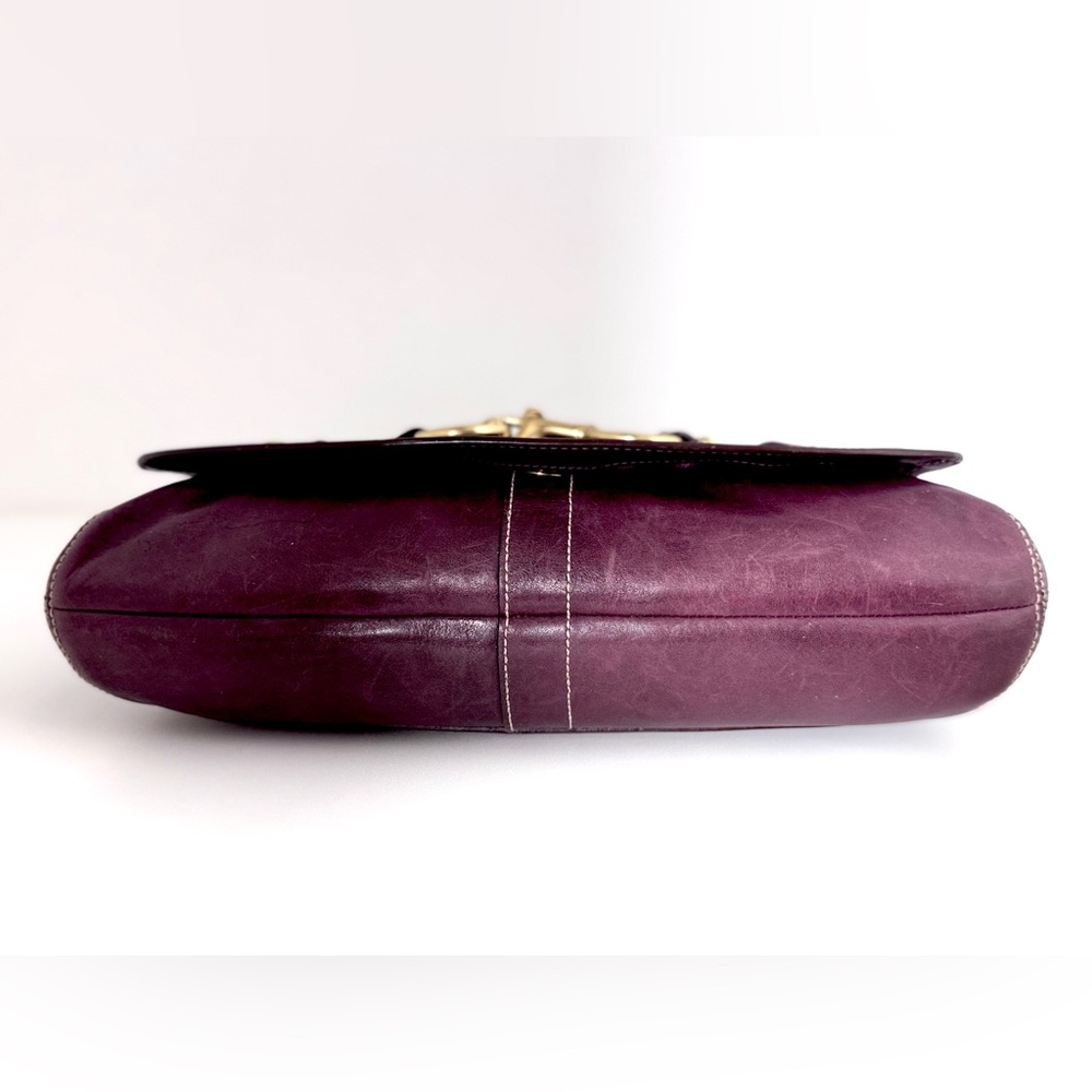 Vintage Coach Ergo Legacy XL Belted Hobo 11266 Burnished Plum Leather Y2K - Picture 10 of 15